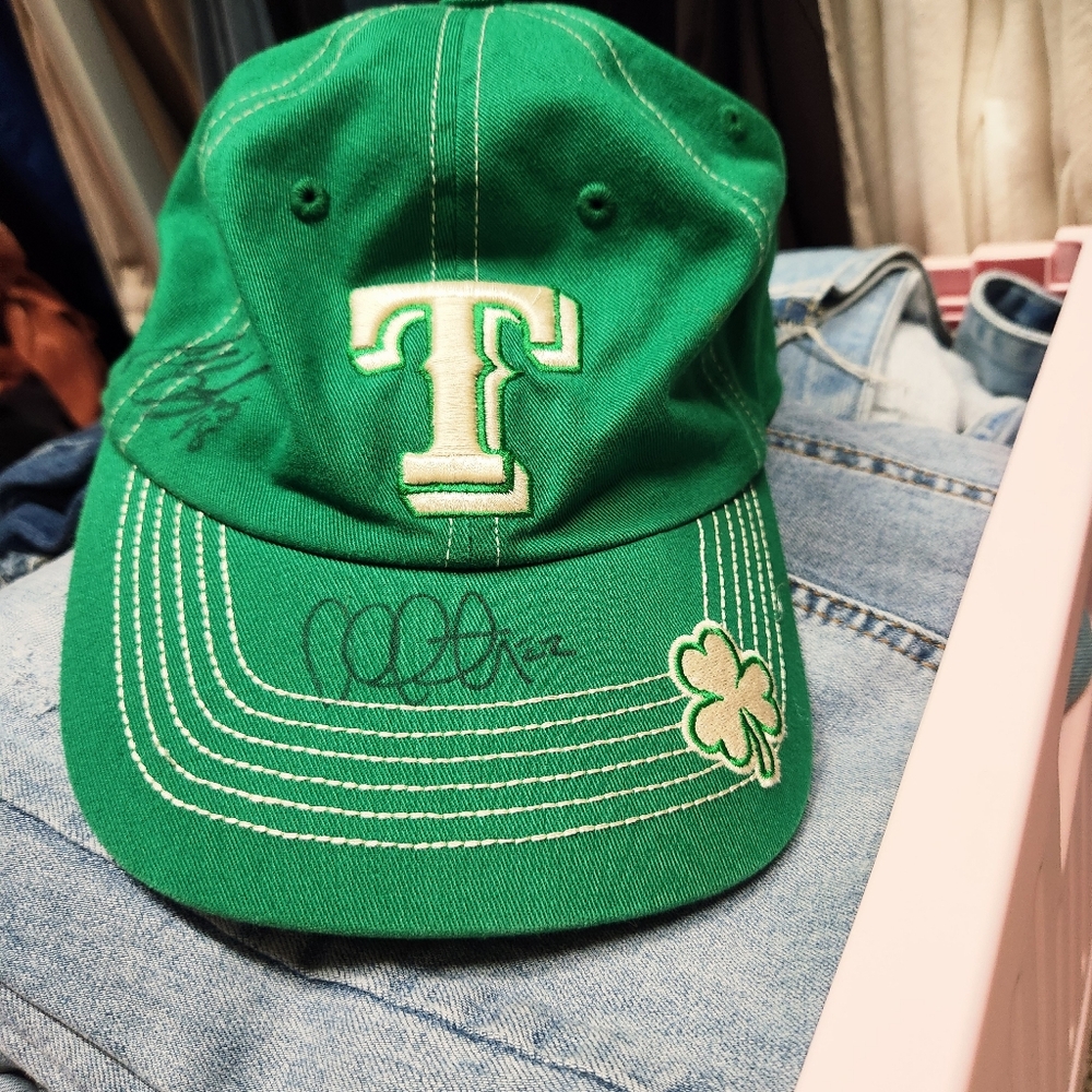 Texas Rangers Signed Genuine Merchandise Green Cap